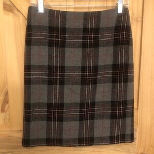 Talbots Petites Wool Blend Plaid Pencil Skirt Women’s 4P Career Wear
